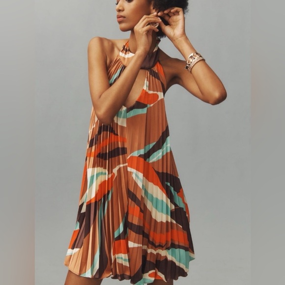 Hutch Dresses & Skirts - NWT Anthropologie Hutch Halter Pleated Swing Mini Dress Size XS